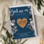 Save The Date Magnet With A Navy Blue Floral Card, thumbnail 5 of 8