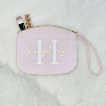 Pink And Rose Gold Personalised Make Up Bag, 2 of 3