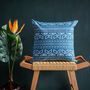 Iman Recycled Cotton Cushion Cover In Blue, thumbnail 1 of 3