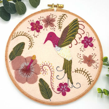 Hummingbird Felt Appliqué Hoop Kit, 4 of 6