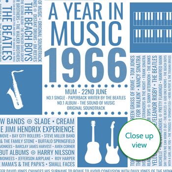 Personalised Music Year Print For Mum Gift For Her, 3 of 12