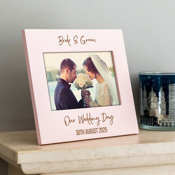 Personalised Wedding Day Pastel Photo Frame Gift For Couple, 7 of 7