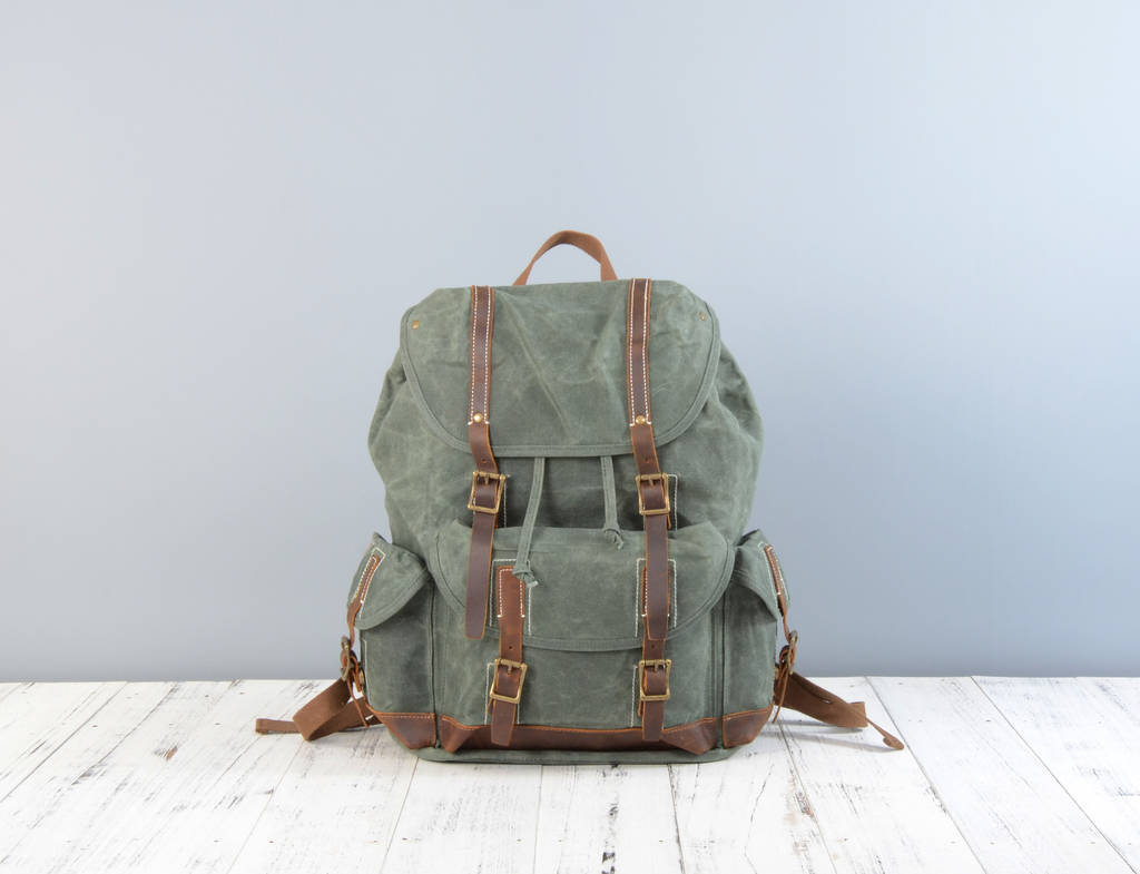 Waxed Canvas Backpack By EAZO