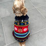 Christmas Navy Fairisle Dog Jumper, thumbnail 1 of 5