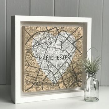 Personalised Map With White Painted Heart Background, 5 of 9
