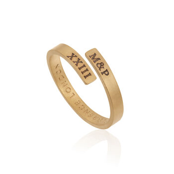 Adjustable Dainty Name And Date Ring Gold Or Silver, 3 of 6