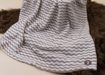 Personalised Chevron Baby Blanket And Bunny Comforter, 2 of 3