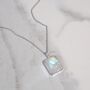The Rectangle Moonstone Necklace, Silver, thumbnail 1 of 9