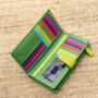 Green And Multicolour Womans Leather Purse Wallet Rfid, thumbnail 4 of 12