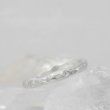 Celestial Star Silver Stacking Ring, 4 of 7