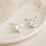 Sterling Silver Triple Star Stud Earrings – 8mm, thumbnail 1 of 4