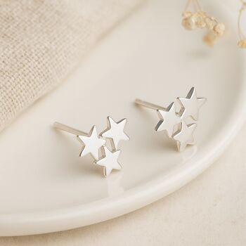 Sterling Silver Galaxy Star Stud Earrings – 8mm, 3 of 5