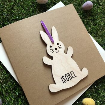 Personalised Easter Rabbit Keepsake Decoration Card, 3 of 3