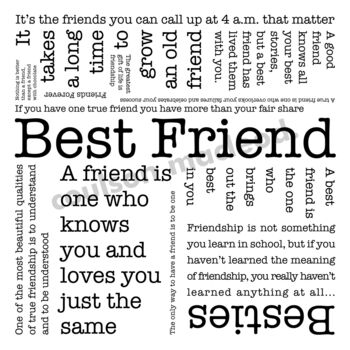 Gift For Friend 'Best Friend' Quotes Print, 3 of 8