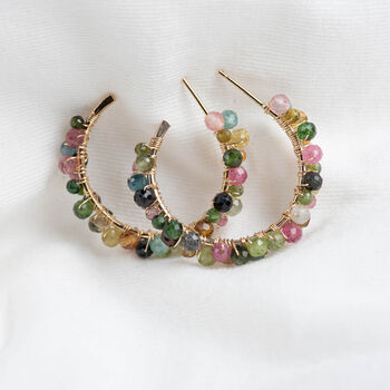 Multicoloured Tourmaline Hoops, 5 of 10