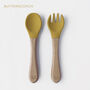 Silicone And Beechwood Fork And Spoon Set, thumbnail 6 of 8