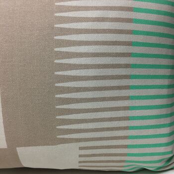 Combed Stripe Cushion, Pastel Mint, Peach + Grey, 3 of 5