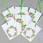 Gift Tags With Spring Flower Wreath, thumbnail 1 of 3
