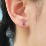 Sterling Silver Purple Cz Droplet Earrings, thumbnail 2 of 12