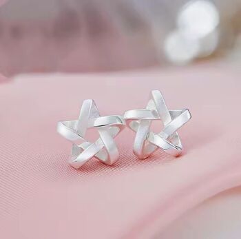Sterling Silver Infinity Star Earrings, 2 of 2