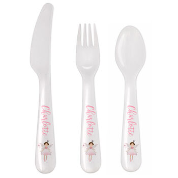 Personalised Fairy Princess Three Piece Cutlery Set, 2 of 3