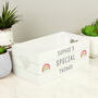Personalised New Baby Rainbow White Wooden Crate, thumbnail 3 of 4