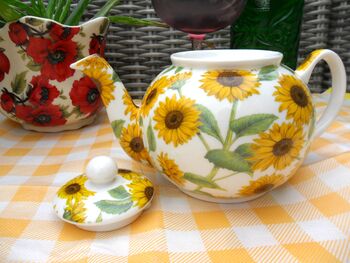 Two Cup Teapot In Sunflower Design, 6 of 7