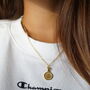 Star Sign Zodiac Disc Necklace 18k Gold Plated, thumbnail 1 of 11