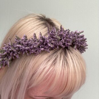 Dried Flower Purple Crown Headband, 3 of 8