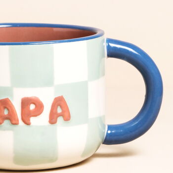 Contrast Checkerboard Ceramic Papa Mug, 3 of 5
