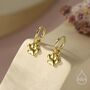 Sterling Silver Paw Print Huggie Hoop Earrings, thumbnail 3 of 11