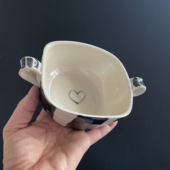 Handmade Stripy Stoneware Dish For Serving Or Baking, 9 of 12