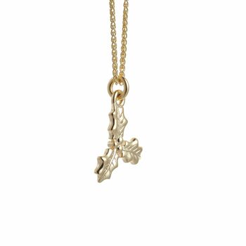 Holly Leaf Fine Solid Gold Charm, 6 of 8