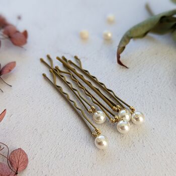Set Of Gold Pearl Bobby Pins, 11 of 11