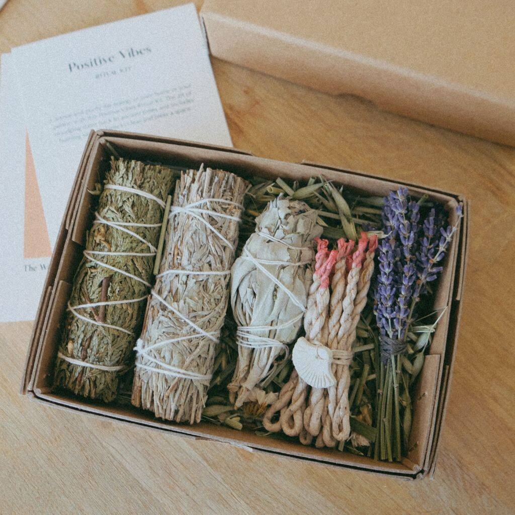 Positive Vibes Smudge Sage And Incense Ritual Kit, 1 of 2