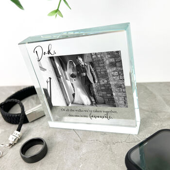 Personalised Favourite Walk Dad Photo Solid Glass Token, 4 of 6