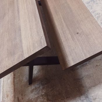 Salford Oak X Shaped Legs Bold Dining Table, 6 of 8