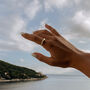 Minimalist Crescent 14k Gold Plated Dome Ring, thumbnail 9 of 10