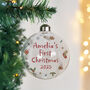 Personalised First Christmas Glass Bauble, thumbnail 1 of 4