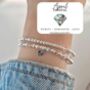 Sterling Silver April Crystal Personalised Heart Bracelet Set Of Two Stacking Bracelets: April Birthstone Stacking Jewellery, thumbnail 1 of 6