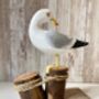 19cm Hand Painted Wooden Lifelike Seagull Ornament Figurine Sculpture, thumbnail 3 of 9