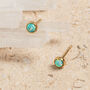 Moon Yellow Opal Gold Vermeil Plated Stud Earrings, thumbnail 4 of 8