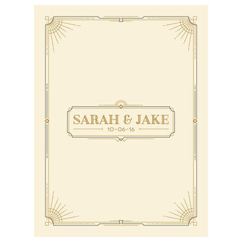 Personalised Art Deco Wedding Guest Book Print, 3 of 4