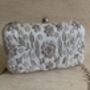 White Grey Handcrafted Rectangular Clutch Bag, thumbnail 8 of 10