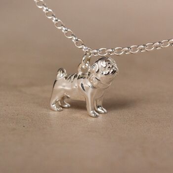 Personalised 3D Pug Silver Chain Bracelet, 2 of 8