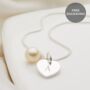 Personalised Sterling First Pearl Heart Necklace, thumbnail 1 of 7