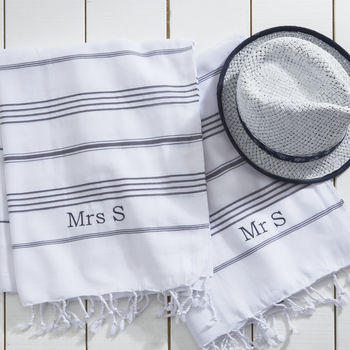 Set Of Two Personalised Hammam Towel Set, 4 of 6