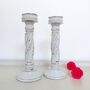 Pair Of Antique Hand Painted Candlesticks ~ Nine, thumbnail 2 of 6