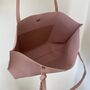 Personalised Embossed Pink Textured Faux Leather Tote Bag, thumbnail 3 of 3