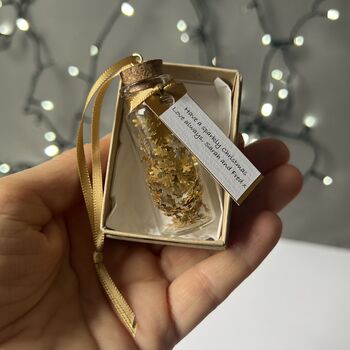 Tiny Gold Personalised Snowflakes Christmas Decoration, 2 of 12